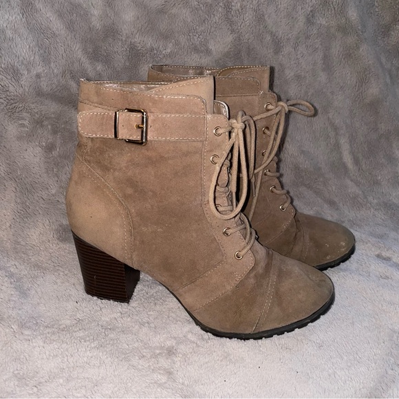 Just Fab | Brown Janey Booties - Picture 2 of 7